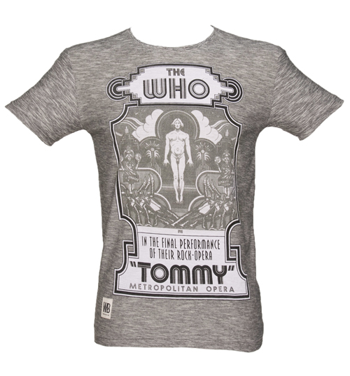 Mens Grey Marl Tommy Post Who T-Shirt from