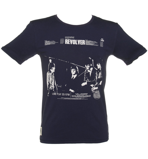 Worn By Mens Navy Beatles Revolver T-Shirt from