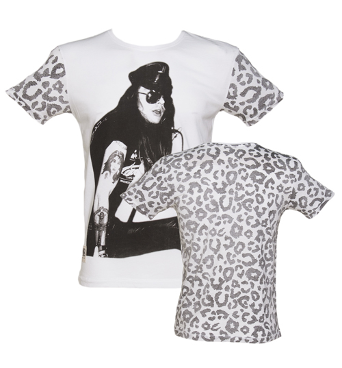 Worn By Mens White Axl Rose Leopard Sleeves Guns N
