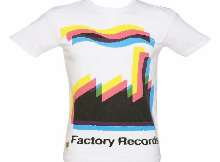 Mens White Factory Records Graphic T-Shirt from