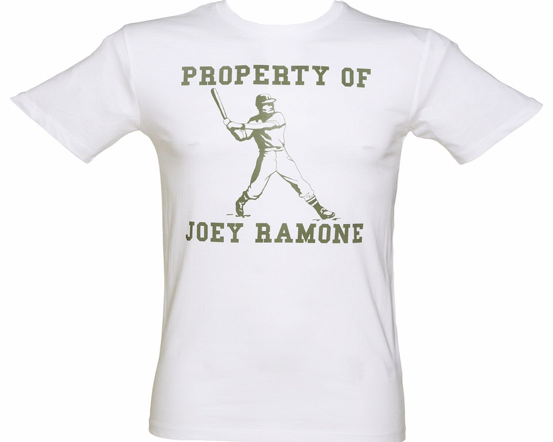 Mens Off White Property Of Joey Ramone T-Shirt