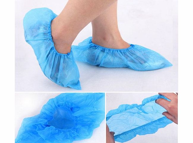 wpg  100 (50 Pairs) Disposable Plastic Anti Slip Shoe Bag Covers Cleaning Overshoes Protective Carpet Protection Floor Protectors