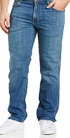 Wrangler Mens Texas Stretch Regular Fit Straight Jeans, Blue (New Wind), W34/L30