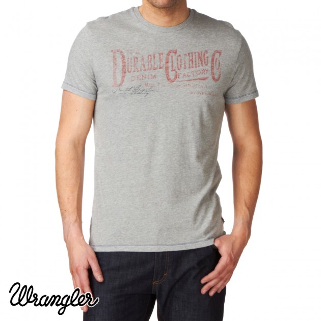 Wrangler Mens Wrangler Graphic T-Shirt - Mid Grey Marl