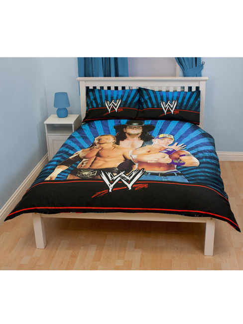 WWE Wrestling Trio Panel Double Duvet Cover and
