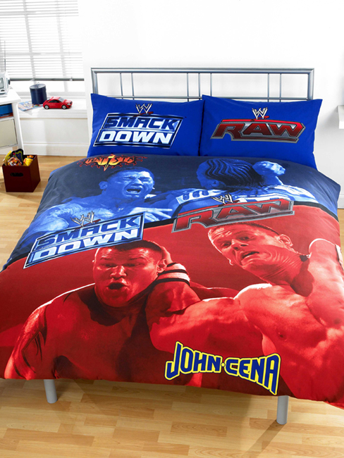 WWE Wrestling WWE Raw Vs Smackdown `plit`Double Duvet Cover and Pillowcase Bedding - SPECIAL PRICE