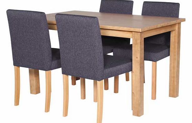 Oak Stain Dining Table and 4 Charcoal