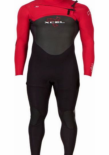 Xcel Mens Xcel Axis X2 3/2mm Chest Zip Wetsuit - Red