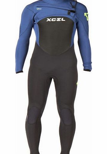 Xcel Mens Xcel Revolt 4/3mm X2 Chest Zip Wetsuit - Bue