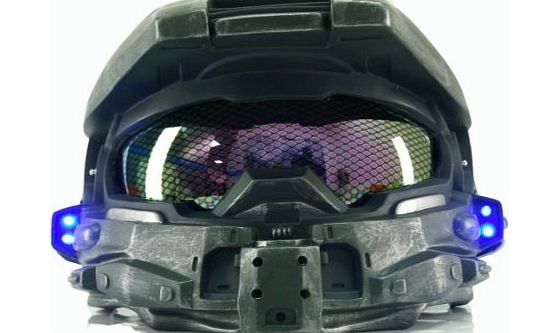 Xcoser Halo 4 Helmet Mask Master Chief Helmet with Blue Flash LED Light, Master Chief Cosplay Armor With Honeycomb Glass (Deluxe Version)