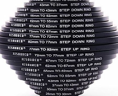 XCSOURCE 20pcs 26 30 37 43 52 55 62 67 72 77 82mm Step Up   Step Down Rings Filter Set DC162