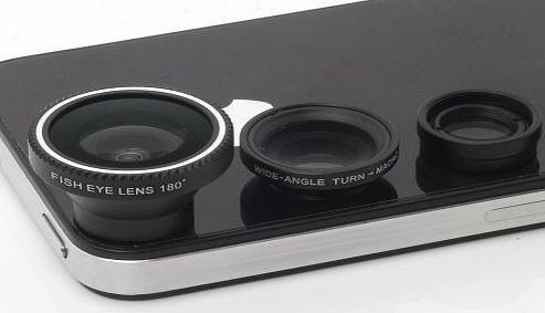 3 in 1: wide angle lenses + macro kit fisheye photo for iPhone 4S 4G 3GS 5 5S 5C Samsung GALAXY S2 I9100 S3 S4 I9300 i9500 I9220 I9600 Note2 Note3 N7100 N9000 HTC Nokia (Black)