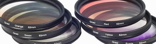 XCSOURCE Graduated Color Filter Set Yellow Red 52mm for Nikon D7100 D7000 D5200 D5100 D3200 D3100 D3000 D90 D4 D3X D800 D700 D600 D300S D300 D7100 D7000 D5200 D5100 D5000 D3200 D3100 D3000 D90 D80 D7