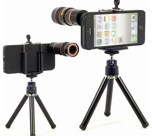 Optical 8x Zoom Telescope Lens + Tripod with Case Camera For iPhone 5 5G DC226