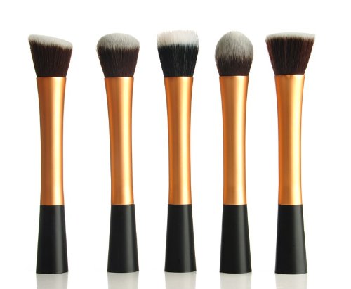 XCSOURCE Professional Makeup Brush Set 5PCS Eyebrow Shadow Blush Cosmetic Foundation Concealer Brush Tool Kit (Golden)
