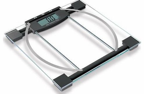 Xett Multimedia Xett Body Fat Monitor Scales - Glass&Metal Bathroom Scales, 180kg capacity - BATTERIES INCLUDED!