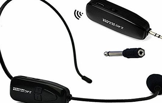 XIAOKOA 2.4G Wireless Microphone, 40m Stable Wireless Transmission, Headset And Handheld 2 In 1, For Voice Amplifier, Computer, Speakers (N-P80)