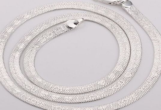 New Fashion Jewelry Classic Beautiful 925 Womens solid Silver Snake chain necklace + velvet pouch
