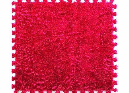 Xiong Guo 12pcs Living Room Flooring Mat Soft Foam Mat Kids Puzzle Mats Pure Colour EVA Play Mats Plush Mats Plush Jigsaw Floor Mats Living Room Bedroom Anti-slip Mats (Rose Red)