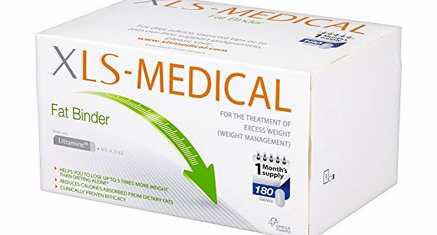 XLS Medical Fat Binder Tablets Weight Loss Aid - 1 Month Supply Pack, 180 Tablets
