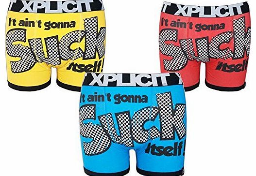Xplicit 3 & 5 Pack of Mens Boys Xplicit Designer Boxer Trunks Shorts Underwear S to XXL