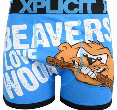 Xplicit D2 Mens Boys Xplicit Designer Novelty Rude Funny Boxers Trunks Shorts Underwear
