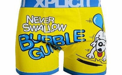 Xplicit Gumdog Funny Novelty Mens Pattern Boxer Shorts (Large, Vibrant Yellow)