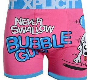 Gumdog Funny Novelty Mens Pattern Boxer Shorts (X Large, Bright Majenta Pink)