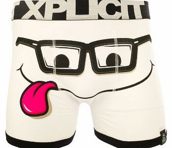 Mens Nerdy Specs Funny Novelty Boxer Shorts Stag Do Boxers White Large