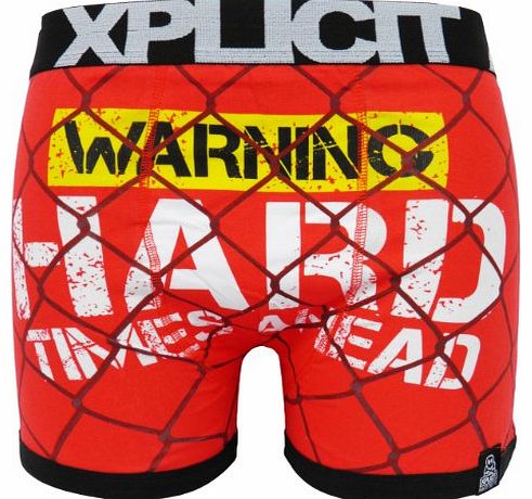 Mens Novelty Hard Times Ahead Fitted Underwear Boxers