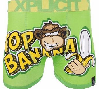 Xplicit Mens Ripe Funny Rude Novelty Boxer Shorts Classic Green Small