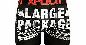 Xplicit Mens Xplicit Funny And Rude Large Package Boxer Shorts (Large, Black)