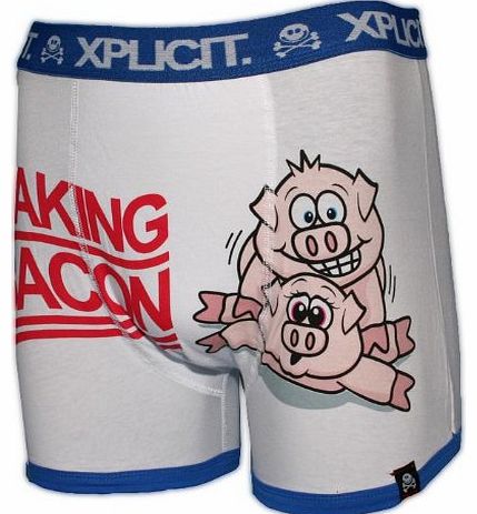Xplicit Mens Xplicit Making Bacon Fun Boxer Shorts Size Small