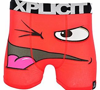 Xplicit Mens``Winky``Funny Novelty Boxer Shorts Stag Do Boxers Fiery Red Small