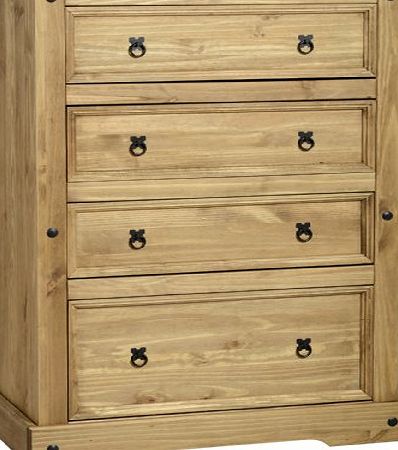 Xpress Delivery Corona Bedroom Range - Mexican Pine Bedroom Furniture - Full Bedroom Range (Corona 4 Drawer Chest)