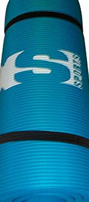 XS Sports 15mm THICK YOGA EXERCISE FITNESS AEROBIC GYM MAT PILATES CAMPING NON SLIP PRO (Blue)