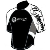 xs-stock Boys OSX Osprey Wetsuit Rash Vest Black / White 8-9