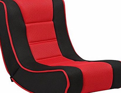 XSS Kids Black Red Lightweight Folding Gaming Chair Padded Seat Headrest Portable