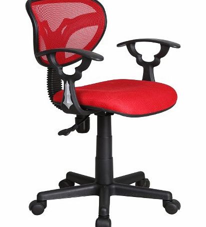 XSS Red Adjustable Gas Lift Mesh Back Swivel Computer Desk Office Furniture Chair