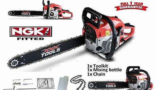 xxx powertools  58CC PETROL CHAINSAW 20`` BAR 1 CHAIN WALBRO CARB NGK PLUG