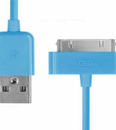 Xylo 3 Metre Blue Xylo-Sync USB Data Transfer amp; Charger Cable for PC or Mac. Fits Apple iPhone 3G / 3GS / 4 / 4S Mobile Phone