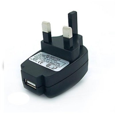  BLACK 3 PIN 1000mA USB Power Adapter Mains Charger UK wall plug for MP3 players, iPods, Mobile Phones, PDAs and Digital Cameras. Part of the XYLO ACCESSORIES RANGE.