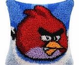 XYRK Latch hook Rug Style Complete Cushion Kit`` Angry Bird`` 43 x 43cm