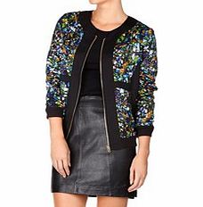 Mirror multi print soft bomber jacket