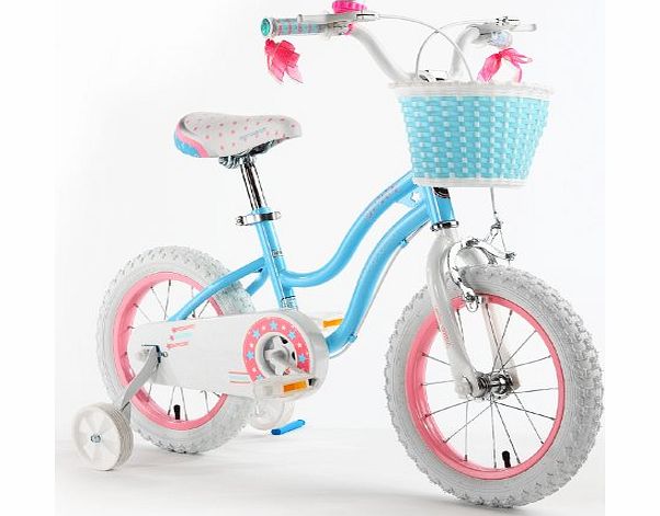 R BABY STAR GIRL PRINCESS GIRLS KIDS BIKE, IN SIZE 12`` COLOUR ROSE + free heavy duty adjustable removable stabilisers+ front basket (ROSE, 12_uk)