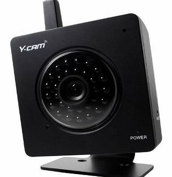Y-Cam  YCB003 Black SD Indoor Wi-Fi IP Camera with Infrared Night Vision   Motion Recording