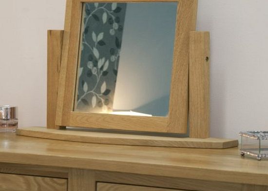 Yabbyou Solid Oak Dressing Table Vanity Swivel Mirror