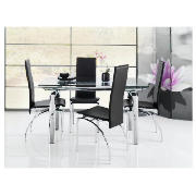 Dining Table, Black & 6 Yakima Chairs,