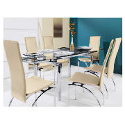 extending dining table, clear & 6 Yakima