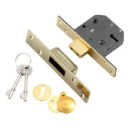 Door lock - 5 lever deadlock brass 2.5